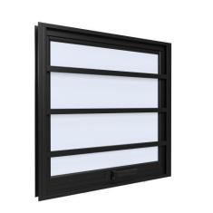 Imagem de Janela Maxim-Ar Com Grade 60cmx60cm em Alumínio Preto Com Vidro Jatead