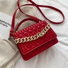 Imagem de Bolsa Feminina Luxo Com Corrente Losango De Alça Transversal - Unistar