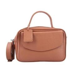 Imagem de Bolsa Baú Carol de Couro Bauarte   Verde escuro-Feminino