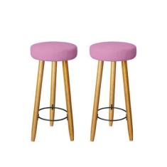 Imagem de Kit 2 Banqueta Alta Elegance Bar Balcão Cozinha Bancada Pé Castanho Su