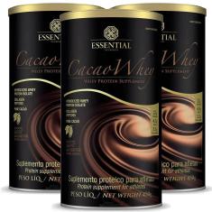 Imagem de Kit 3 Cacao Whey Protein 450G - Essential Nutrition