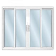Imagem de Janela de Alumínio de Correr 100x200cm 4 Folhas 2 Fixas com Vidro Mini Boreal Linha Solida MGM Branco