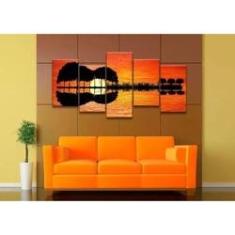 Imagem de Quadro Decorativo 129x63 Sala Quarto Ilha Violão