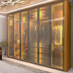 Imagem de Guarda Roupa Reflecta 6 Portas LED Inovva Naturale - Gelius