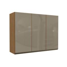 Imagem de Armário de Cozinha Modulado Maxxi G767 c/ 3 Portas c/ Vidro Reflecta 120cm Canela - Kappesberg