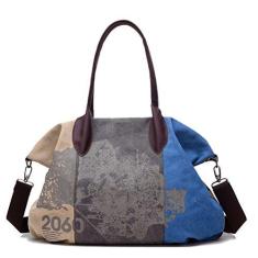 Imagem de Bolsa feminina casual de lona de grande capacidade, bolsas transversais para fins de semana, sacola grande (lago )