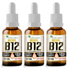 Imagem de KIT 3X Vitamina B12 Sublingual (Metilcobalamina) 9,94 mcg por gota 20ml - Flora Nativa Sabor:Morango