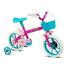 Imagem de Bicicleta Infantil Verden Paty Pink e turquesa - Aro 12 com cestinha e rodinhas