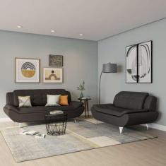 Imagem de Conjunto de Sofá 2 e 3 Lugares New Passion Café - Mobly