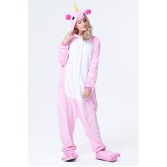 Imagem de Pijama Fantasia Unicórnio Adulto - DILUXO, M, Rosa