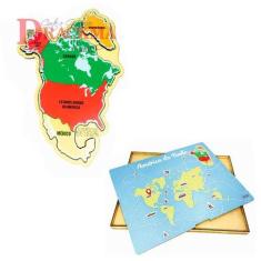 Imagem de Quebra-Cabeça Mapa da América do Norte Educativo Países e Capitais - D