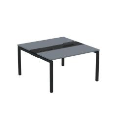Imagem de Mesa Plataforma Dupla com Pé de Aço para Coworking 130X140/2P PDC13/14/2P Grafito/Preto