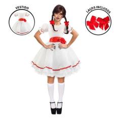 Imagem de Fantasia Halloween Annabelle Feminino Adulto de Luxo - Fantasias Carol