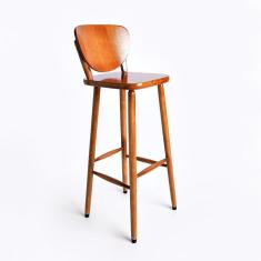 Imagem de Banqueta Alta Bistrô de Madeira Torneada Imbuia Vivaligna