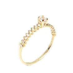 Imagem de Anel de Ouro 18k Solitário com Zirconias - Elegancy Joias