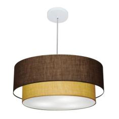 Imagem de Lustre Duplo Cilíndrico Md-4352 55X50cm Café Palha Bivolt