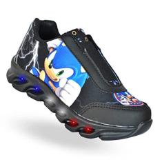 Imagem de Tenis De Led Masculino Calce Facil Infantil Meninos Estilo Original Cor:Preto;Tamanho:27