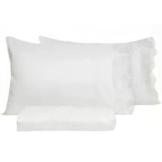 Imagem de Jogo De Cama Lmpeter Casal Microfibra 100% Poliéster 3 Peças Branco