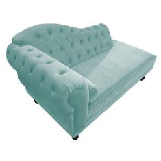Imagem de Diva Recamier Diana 160cm Lado Direito Suede Azul Tiffany
