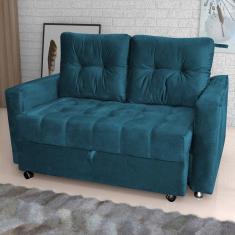 Imagem de Sofá Cama 2 Lugares Duleek Veludo Turkey Petróleo