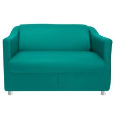 Imagem de Namoradeira Decorativa Bia 2 Lugares Suede Turquesa