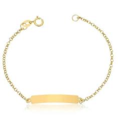 Imagem de Pulseira  Infantil Rn Bebê Ouro 18K Menino Menina Nome Escrito - Ageu