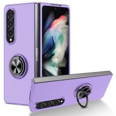 Imagem de Para Samsung Galaxy Z Fold 5 4 Capa à prova de choque com anel magnético e suporte de suporte capa traseira para Galaxy Z Fold 3 1 2 5G, roxo, para Galaxy Z Fold1