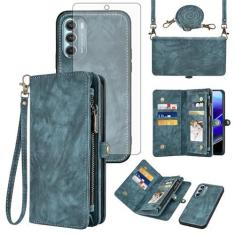 Imagem de Asuwish Capa de celular para Motorola Moto G Stylus 5G 2022 com zíper carteira destacável com protetor de tela de vidro temperado alça transversal flip porta-cartões XT2215-1 XT2215-4 XT2215DL