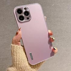 Imagem de Capa de celular em acrílico sólido fino para iPhone 7 8 Plus X Xs Xr Metal Alumínio Capa de proteção para câmera para iPhone 13 11 12 14 Pro Max, Roxo, para iPhone 8