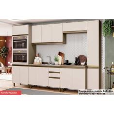 Imagem de Kit de Cozinha Completa 7 Peças Connect (2Aéreos+2Balcões+2Paneleiros+1Complemento)C6P20 Duna/Cristal - Henn