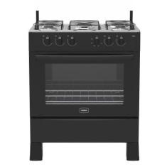 Imagem de Fogão De Piso Realce Hera 5 Bocas Preto Mesa De Inox Sem Acendimento