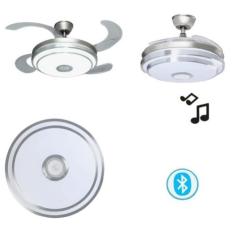Imagem de Ventilador De Teto 4 Pás Retrátil Com Controle, som e Bluetooth  - DEL
