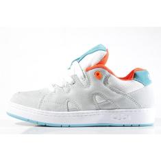 Imagem de Tênis Qix - Plaza Branco/Laranja/Azul Turquesa-Unissex