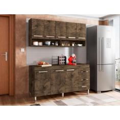 Imagem de Cozinha Compacta 3 Gavetas 8 Portas Castanho Grécia Bela Casa - Bela C
