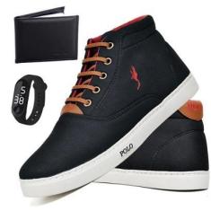 Imagem de Tênis Masculino Casual Sapatenis Polo Blu Kit Com Carteira E Relogio !-Masculino
