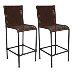 Imagem de Conjunto de 2 Banquetas Alta Diplomata de Fibra Sintética - Acesse Móv