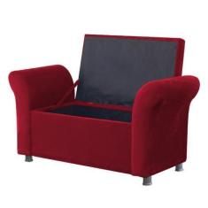 Imagem de Recamier Bau Egeo 120X Suede Vermelho - Bandiera Decor