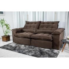 Imagem de Sofá Retrátil Reclinável 2.00M Emanuelly Veludo Marrom 19 - Império De