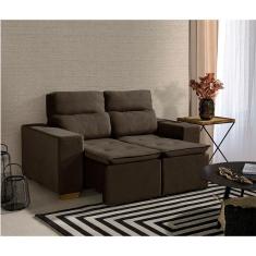 Imagem de Sofá 2 Lugares 150cm Com Molas, Retrátil E Reclinável Marrom