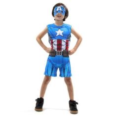 Imagem de Fantasia Capitão América Infantil Regata Original com Máscara - Vingad