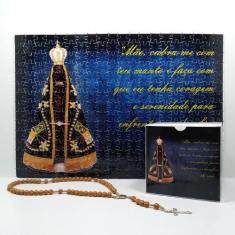 Imagem de Quebra-Cabeça Religioso Nossa Senhora Aparecida de 300 peças + Terço E