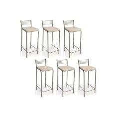 Imagem de Banqueta Gênova B705 Kit 6 Un Niquel/Nude 16 - Kappesberg