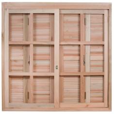 Imagem de Janela de Madeira Pantográfica 100x120cm Com Caixilho 14cm  EWK 370 Rondosul Marroml