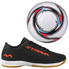 Imagem de Chuteira Futsal Juvenil Tênis Quadra Salão Costurada Com Bola De Futeb