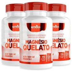Imagem de Kit 3X Magnésio Quelato 60 Cápsulas - Nutrivale