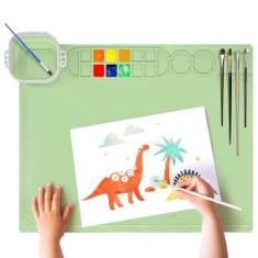 Imagem de Tapete de silicone para artesanato com copo dobrável – Superfície antiaderente de 50 x 40 cm para projetos de pintura, escultura e cola quente de resina - ideal para adultos e crianças como presente