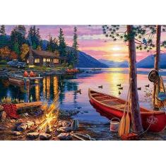 Imagem de Quebra-cabeça em MDF de 300 peças Barco Colorido