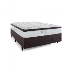 Imagem de Cama Box Casal Molas Maxspring 138x188x25cm Edimburgo Herval Branco/Marrom