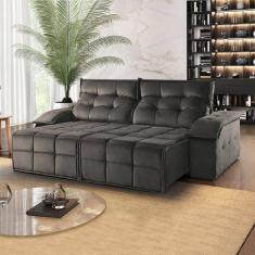Imagem de Sofá Retrátil e Reclinável 250cm 2 Lugares M122  Cinza Escuro