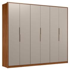 Imagem de Guarda Roupa Casal Atrice 6 Portas Nogueira Nude Prime TX Demóbile - Demartêz